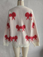 Load image into Gallery viewer, Bow Color Block Sweater Women Sweet Knit Round Neck N5A862