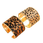 Load image into Gallery viewer, Wild Leopard Open Cuff Bangle Statement Sculptural N6F274