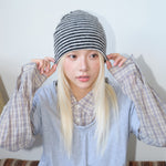 Load image into Gallery viewer, Women's Wool Blend Striped Knit Beanie N6J108