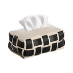 Load image into Gallery viewer, Checkerboard Leather Woven Tissue Box S5P690