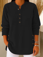 Load image into Gallery viewer, Solid Corduroy Texture V-Neck Button Down Relaxed Top N6G256