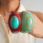 Load image into Gallery viewer, Womens Vintage Marbled Oval Acrylic Bracelet N6K139