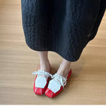 Load image into Gallery viewer, Color-Block Square Toe Mary Jane Shoes Women Flat N6G242