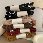Load image into Gallery viewer, Pearl Rivet Beaded Rabbit Wool Blend Stack Socks N6H036