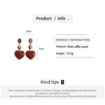 Load image into Gallery viewer, Womens Vintage Raffia Heart Resin Stud Earrings N6K171