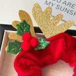 Load image into Gallery viewer, Velvet Reindeer Antler Christmas Scrunchie N6K003