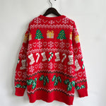 Load image into Gallery viewer, Christmas Stocking Snowflake Jacquard Sweater Women N5A657