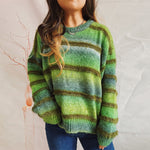 Load image into Gallery viewer, Tie Dye Stripe Pullover Gradient Faux Mink Knit N5A835