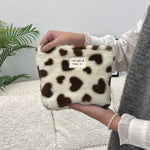 Load image into Gallery viewer, Polka Dot Faux Fur Makeup Bag Women Large Capacity S5P859
