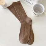 Load image into Gallery viewer, Solid Color Ribbed Crew Socks Women Cotton Stackable M5A309