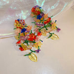 Load image into Gallery viewer, Acrylic Floral Branch Earrings Alloy Silver Beads S5P204