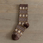 Load image into Gallery viewer, Vintage Double Needle Mid-Calf Socks Warm Cotton N6H028