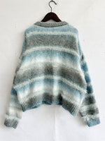 Load image into Gallery viewer, Tie Dye Stripe Pullover Gradient Faux Mink Knit N5A835