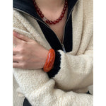 Load image into Gallery viewer, Orange Acrylic Crescent Earring Bracelet Simple Luxe S5P915