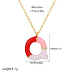 Load image into Gallery viewer, Alphabet Enamel Capsule Necklace Steel Gradient Color S5P234