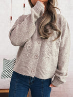 Load image into Gallery viewer, Floral Embroidered Cardigan Women Solid Color Knit N5A834
