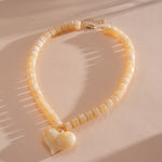 Load image into Gallery viewer, Womens Heart Acrylic Beaded Necklace N6K186