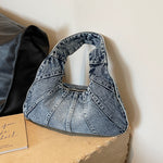 Load image into Gallery viewer, Women's Denim Shoulder Baguette Bag N6J194