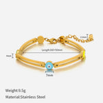 Load image into Gallery viewer, Eye Drip Enamel Cuff Steel Geometric Links Vibrant S5P130