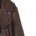 Load image into Gallery viewer, Notch Collar Zip Detail Shearling Jacket Women N5A570