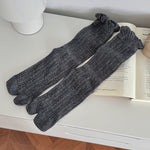 Load image into Gallery viewer, Lace Trim Hollow Mesh Mid-Calf Split Toe Stack Socks N6H025
