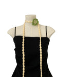 Load image into Gallery viewer, Vintage Handknit Rose Scarf Necklace Poly Narrow M5A324