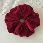 Load image into Gallery viewer, Solid Velvet Scrunchy Women Cream Color Retro S5P770