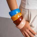 Load image into Gallery viewer, Vintage Resin Ombré Circle Geometric Bangle Women N6H083