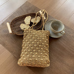 Load image into Gallery viewer, Handmade Metallic Thread Woven Crochet Shoulder Bag N6A116