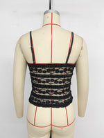 Load image into Gallery viewer, Black Lace Fitted Camisole Top Women N6C240