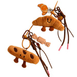 Load image into Gallery viewer, Cartoon Plush Baguette Croissant Keychain Bag Charm S5P945