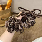 Load image into Gallery viewer, Velvet Rose Bow Scrunchy Women 15cm Elegant S5P780
