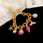 Load image into Gallery viewer, Ocean Charm Bracelet Adjustable Pearl Chain N6A144