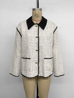 Load image into Gallery viewer, White Cropped Blazer Casual Elegant Breast Jacket N5A807