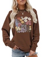 Load image into Gallery viewer, Floral Print Crewneck Sweatshirt Women Casual Loose N6H045