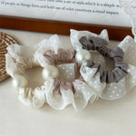 Load image into Gallery viewer, Polka Dot Pearl Mini Scrunchie High Elasticity Women N6H186