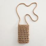 Load image into Gallery viewer, Hand Knit Mesh Crossbody Phone Pouch Cotton Polyester S5P302
