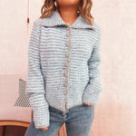 Load image into Gallery viewer, Office Stripe Cardigan Women Slim Fit Lapel N5A866