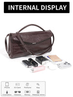 Load image into Gallery viewer, Brown Crocodile Grain Baguette Bag Women N6C033