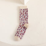 Load image into Gallery viewer, Purple Houndstooth Mid-Calf Socks Women Campus N6H029