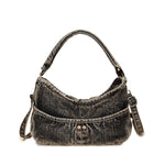 Load image into Gallery viewer, Women's Washed Gradient Denim Dumpling Shoulder Bag N6J202