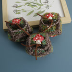 Load image into Gallery viewer, Crochet Mushroom Earphone Case Square Mini Pouch N6G046