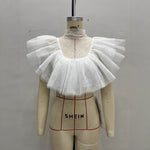 Load image into Gallery viewer, High Neck Lace Mesh Crop Top Women Sheer Layering N5A763