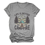 Load image into Gallery viewer, Life is Better by the Campfire Round Neck T-Shirt N6E138