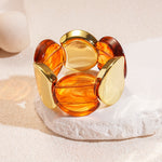Load image into Gallery viewer, Acrylic Round Segment Elastic Bangle Statement Women N6H081