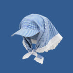 Load image into Gallery viewer, Gingham Lace Trim Headscarf Hat Women N6C365