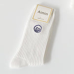 Load image into Gallery viewer, Cartoon Embroidered White Crew Socks Women M5A306