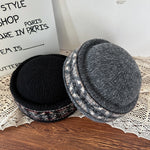 Load image into Gallery viewer, Fair Isle Jacquard Knit Pillbox Hat Women N6G212