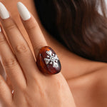 Load image into Gallery viewer, Womens Vintage Floral Rhinestone Resin Cuff Bracelet N6K132