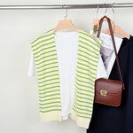 Load image into Gallery viewer, Colorblock Stripe Knit Shoulder Cape Women Travel N6H244